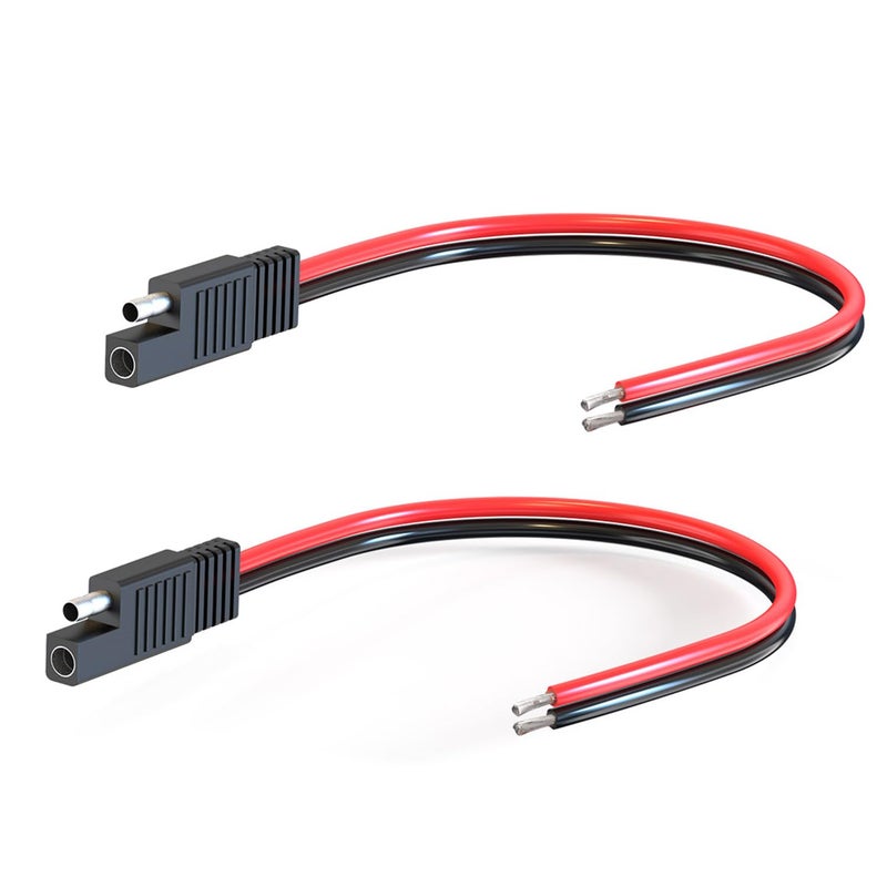 ELFCULB SAE Connector Cable,14AWG 1FT 2 Pin SAE Quick Connector Disconnect Plug for Solar Panel Car Motorcycle(2 Pack) - Image 1